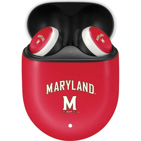 University of Maryland Collegiate Text Red Google Pixel Buds Skin